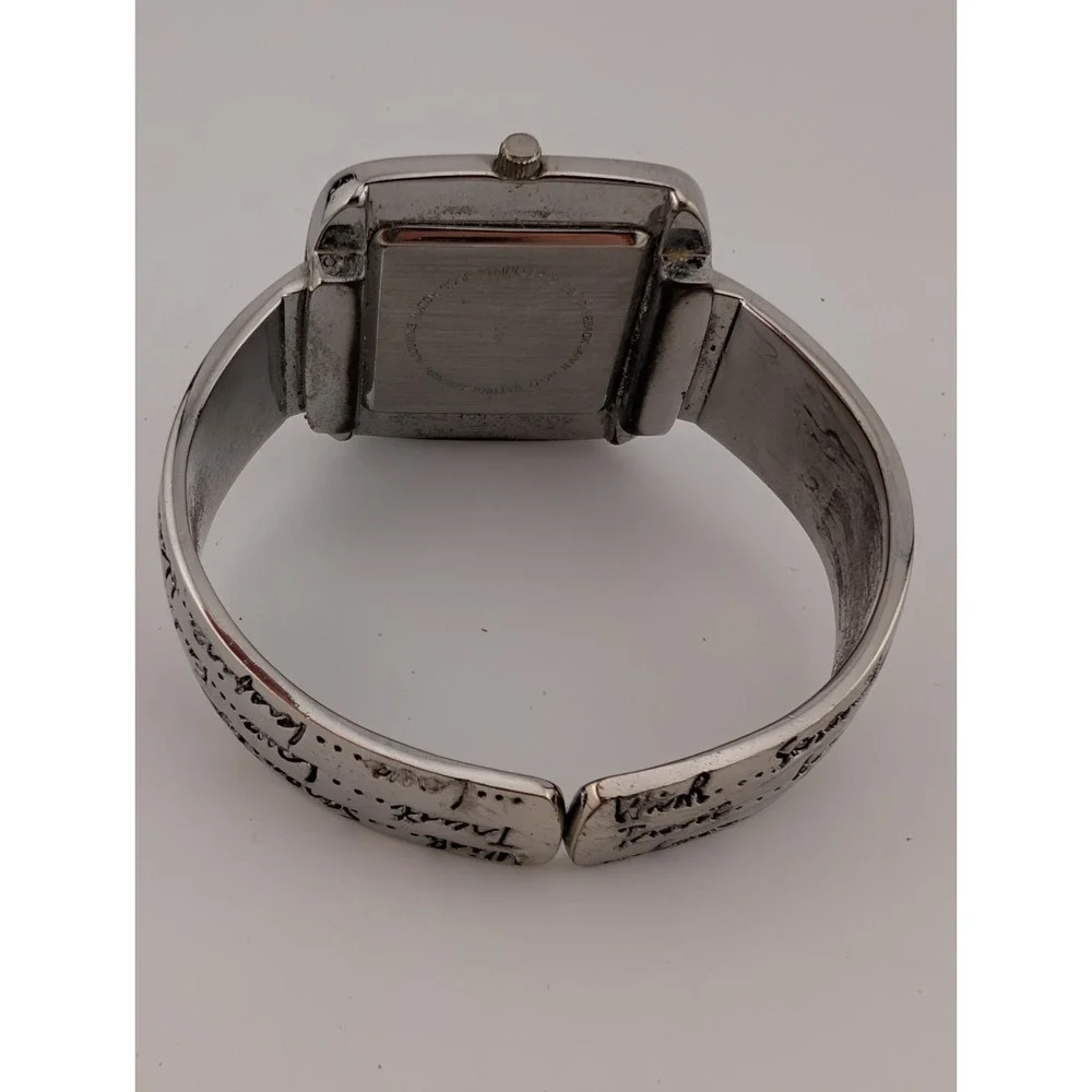 Love Hope Wish Faith Accutime Watch Women 36mm‎ Silver Bangle Band- New Battery